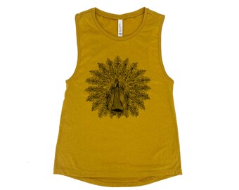 Peacock Tank Top, Muscle Tee, Shirt for Women, Bird Shirt, Summer Shirt, Vacay Shirt, Gift for Women,Tank Top for Women, Animal Print Shirt