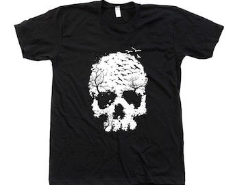 Skull Tshirt, Halloween Shirt, Men Graphic Tee, Black tshirt, Halloween Costume, Spider Web, Gothic, Tshirt Men, Funny Shirt, Gift