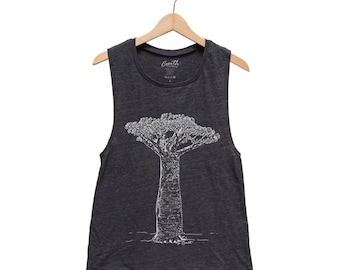 Baobab Tree Tank - Muscle Tee - Muscle Tank - Tree Shirt - Summer Shirt - Vacay Shirt - Gift for Women - Tank Top for Women - Nature Shirt