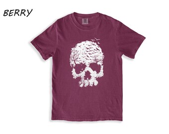 Gothic Skull Halloween T-Shirt: Comfort Colors Unisex Tee