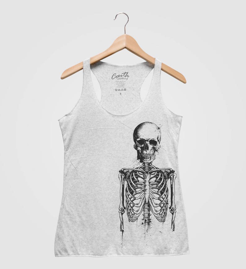 SALE Halloween Skeleton Women Tank Top Triblend Racerback Etsy