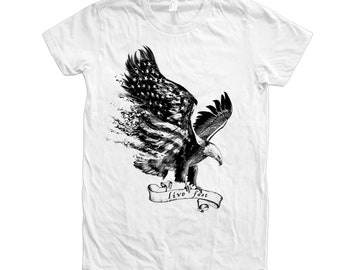Womens Junior Tshirt, Eagle Tshirt, Rosie the Reveter, USA Tshirt, America Shirt, Flag Tshirt, Animal Tshirt, Birthday Gift