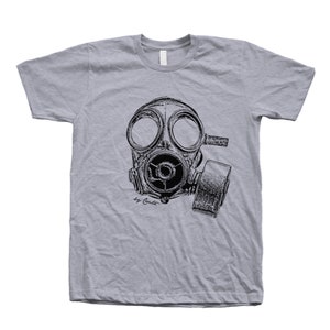 Mens Tshirt, Unisex Tshirt, Vintage Gas Mask, Crew Neck Tshirt, Steampunk, Funny Shirt, Military Shirt, Birthday Gift, Graphic Tee