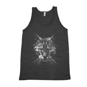 Cat Tank Top, Mens Shirt, Unisex Tank Top, Graphic Tee, Screen Print, Crew Neck, Animal Shirt, Mens Tank Topp, Birthday Gift