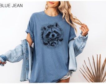 Raccoon Comfort Colors® T shirt, Unisex T-shirt, Women's T-shirt, Animal Shirt, Nature T-shirt, Retro T-shirt, 100% Cotton