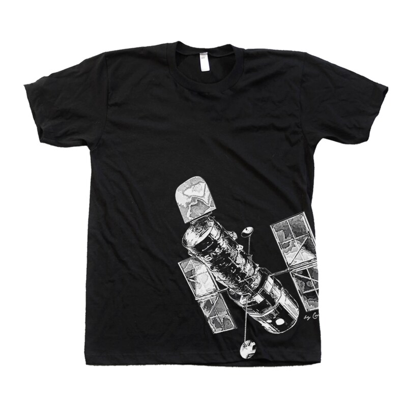 Hubble Telescope Tshirt for Men, Space Shirt for Women, Graphic T-shirt, NASA T Shirt, Gift for Dad, Gift for Teacher, Back to School Black