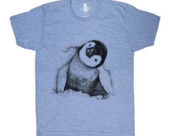 Penguin Shirt, Unisex T-shirt, Animal Tshirt, Crew Neck, Cute T-shirt, Short Sleeve Tshirt, Triblend T-shirt, Animal Shirt
