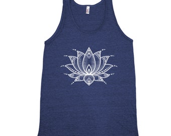 Lotus Shirt for Women, Nature Shirt, Flower Tank Top, Tank Top for Men, Summer Shirt, Yoga Top, Yoga Tank Top, Graphic Tank, Womens Tank