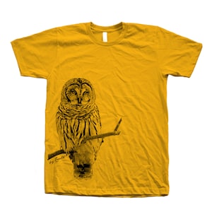 Owl Shirt, Mens Tshirt, Crew Neck, Bird T-shirt, Cute T-shirt, Short Sleeve Tshirt, Grey T-shirt, Dad, Animal Shirt, Nature Shirt image 9