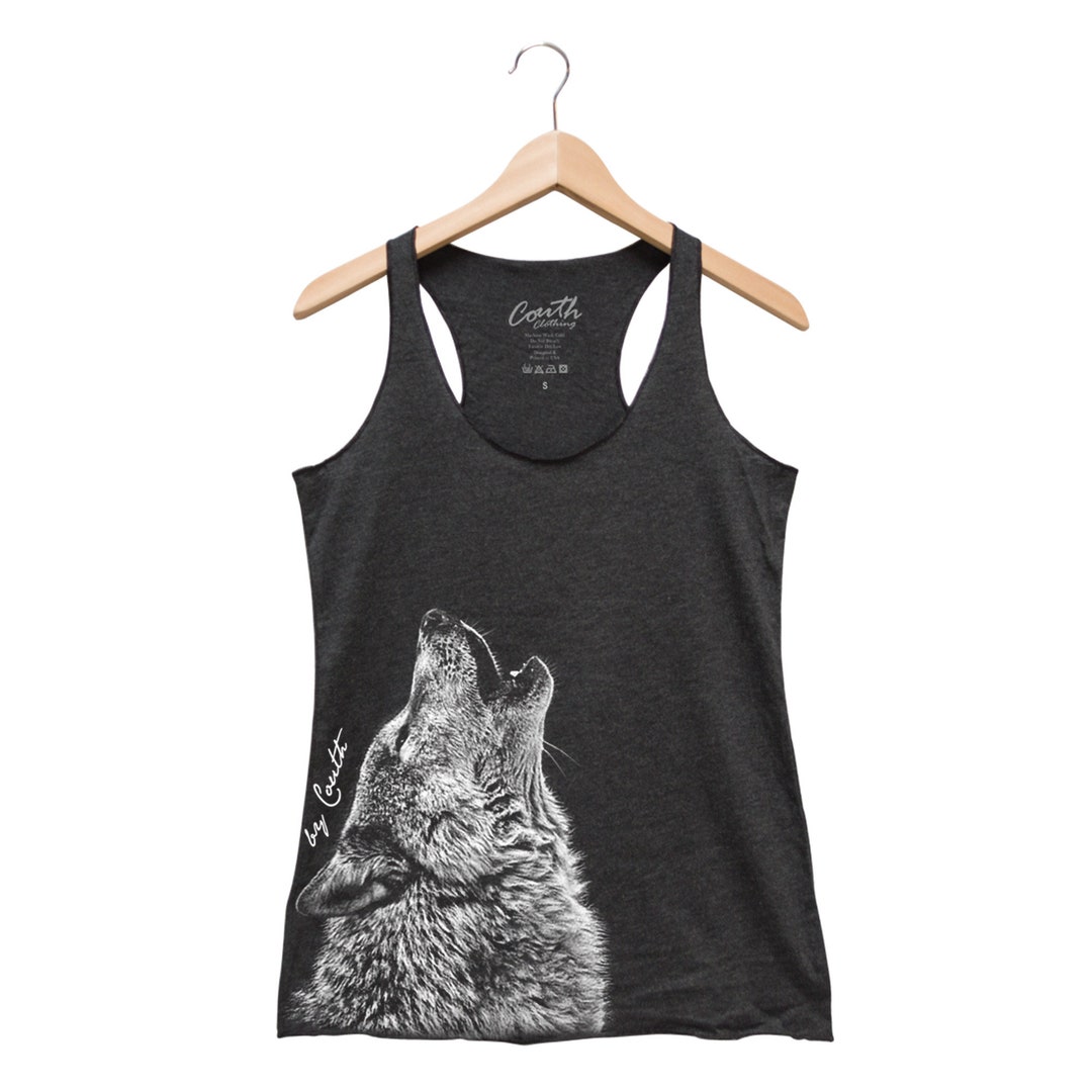Wolf Tank Top Women's Graphic Tee Animal Print Gift for - Etsy