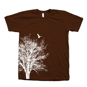 Tree Shirt, Unisex T-shirt, Mens T-shirt, Neck, Cotton T-shirt, Bird Shirt, Short Sleeve, Gift for Men, Nature Shirt, Camping Shirt