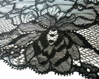 Scallop Edge Black Galloon Lace Bra Making // Sewing Crafts 135mm// 5.25/" Wide