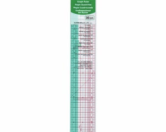 Clover. Flexible Graph Ruler Plastic. Multi-Coloured One Size. 30cm