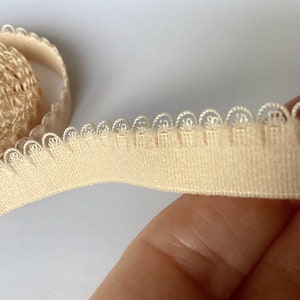 Bra making lingerie elastic. Looped. 10- 13mm wide. Beige Colour