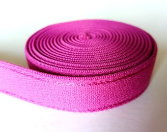 Bra Making Strap Elastic. Plain Weave - 17mm |5/8 inch. Plush Back. Bright Pink