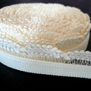 Bra / Knicker Making Elastic. Decorative Scallop Edge. 12mm Wide. Ivory Colour