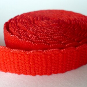 Bra Band / Knicker Elastic. Scallop Edge in Red. 12mm wide. Sewing Crafts