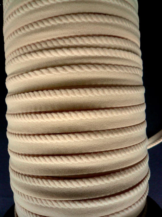 Bra/ Knicker Making Band Elastic. Rope Trim. Plush Back. 10mm Wide. Beige/  Sand Colour -  New Zealand