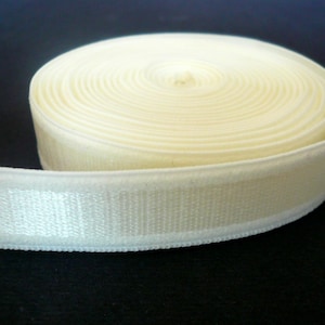 Bra Strap Elastic. Satin Semi Sheen. Plush Back Elastic. Ivory Colour - 13mm or 1/2 inch wide