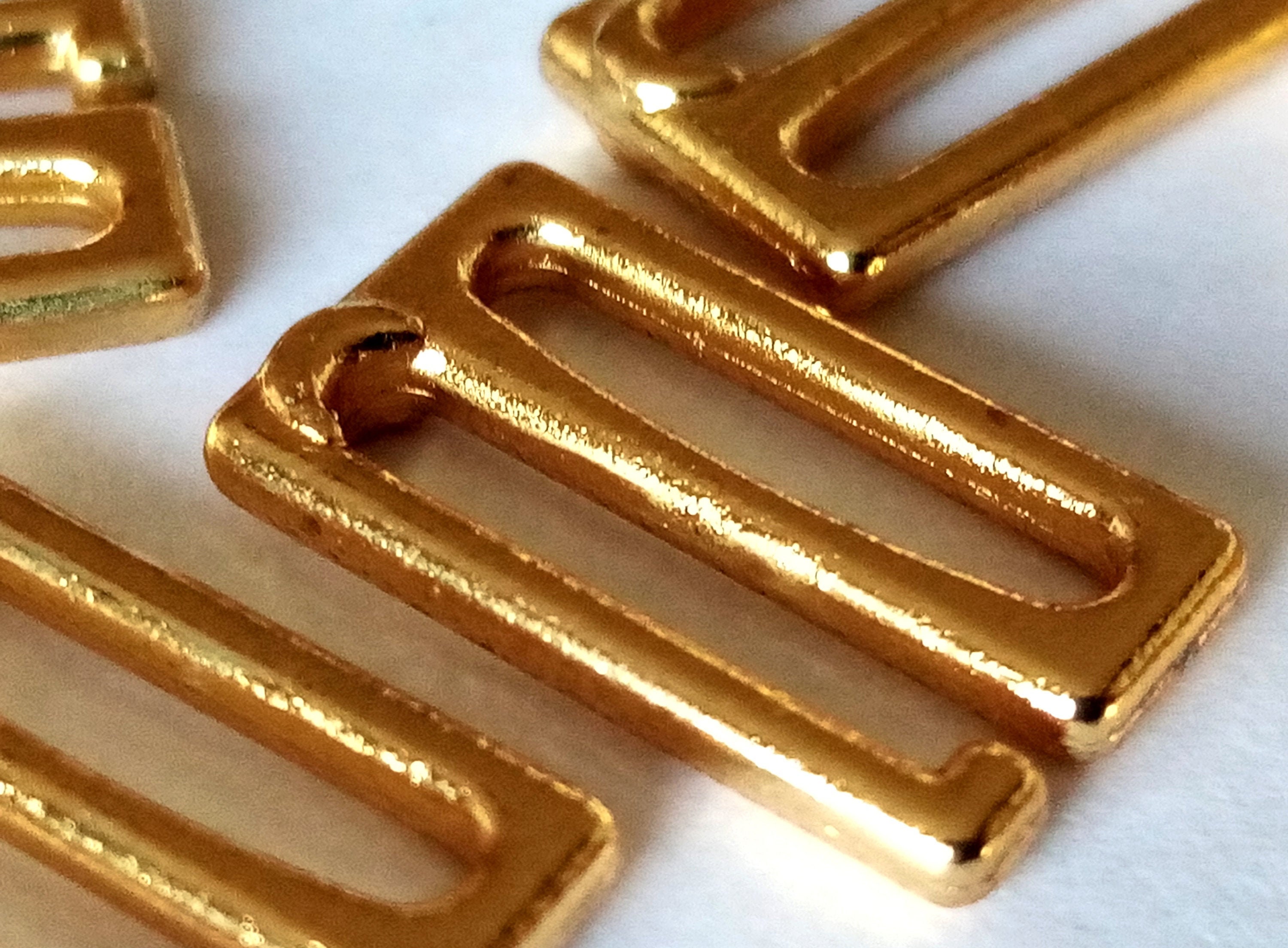 Bra Hooks Metal Bra Slider Hooks Shiny Gold MULTI SIZE Swan Hook G