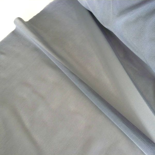Tissu à mailles extensibles - Lingerie / Fabrication de costumes. 150cm de large. Couleur gris ardoise