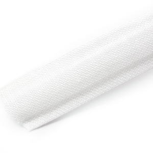 Cotton covered polyester boning. 12mm wide.White