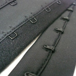Continuous Hook and Eye Tape. 2 Rows of Eyes - 42mm Wide. Black Colour .  Sewing Craft
