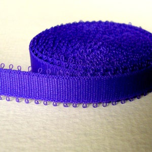 Bra Band / Strap Elastic. Satin Semi Sheen. Small Loop Edge. Rich Regency Purple. 9 - 11mm or 3/8 inch Wide