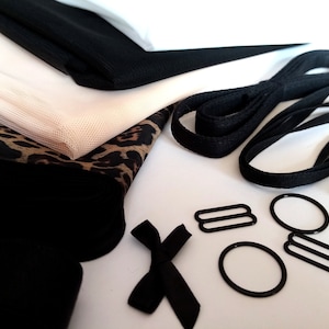 DIY Black Beauty Bra. Fabric and Notions Kit. 28 - 40 E - G