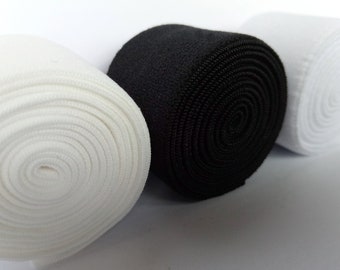 Plush Band Elastic/ Sport Bra Elastic 32mm or 1. 1/4 inches wide. Black | White | Ivory