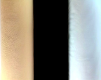 May include: Close-up of two fabric swatches. The swatch on the left is a light beige color. The swatch on the right is a white color.