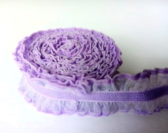 Bra and Knicker Making Elastic. Lilac Galloon Elastic. 20mm wide