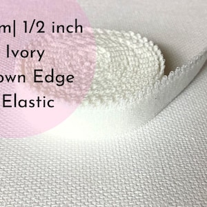 Bra/Lingerie Elastic. Scallop Edge. Plush Back.   12mm | 1/2 Inch Wide. Ivory Colour
