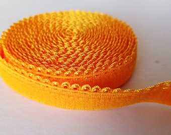 Bra / Lingerie Making Plush Back Elastic. Sunflower Yellow. Looped.  10 - 12mm | 1/2 inch wide