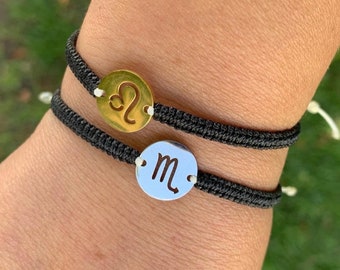 SALE Zodiac Sign Handmade Adjustable Zodiac Bracelets Gold or Silver Tone PLEASE see description for what is available