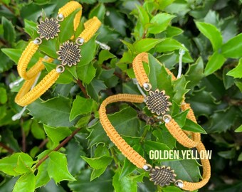 Mommy and Me Brass Sunflower Bracelet Set of Two Back to School Bracelet Set Kindergarten Bracelets