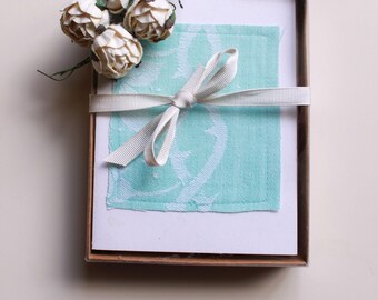 Aqua Note Cards for Unique Stationery, One of a Kind Writing Notes