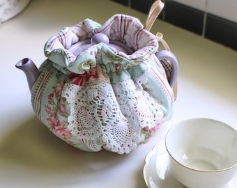 Tea Cozy for Medium to Large Tea Pot, Handmade from Vintage Linens