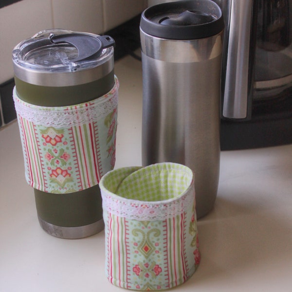 Reusable Travel Mug Wrap, Gocup Cover, Fabric Cozy, Cute Coozie