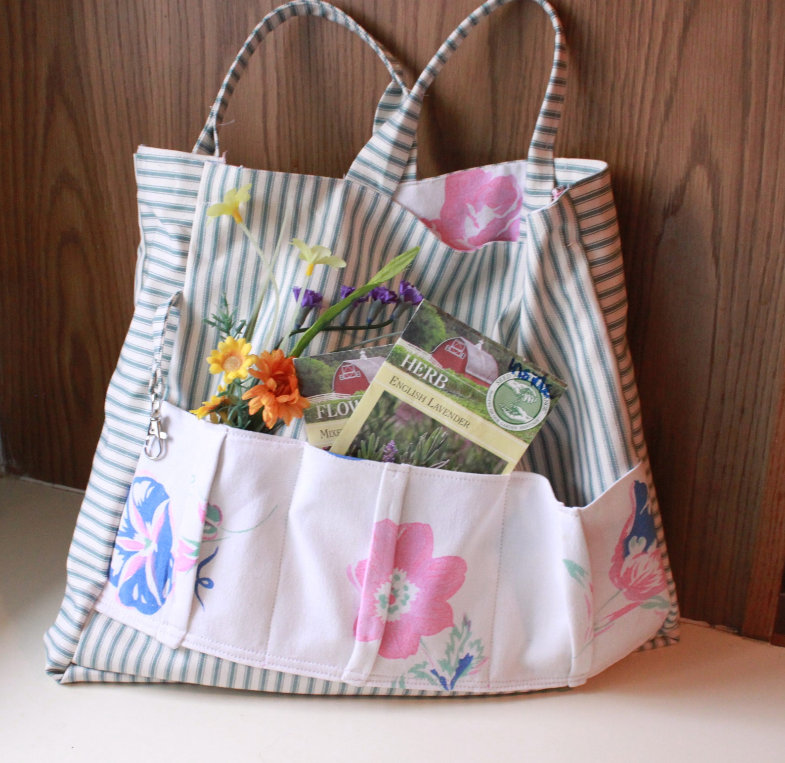 Cute Garden Tote Bag With Pockets Handy Helper for the Etsy