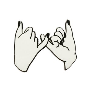 Pinky Promise emaille pins badge revers pin Pinkie goud, zilver en wit hard emaille pins cadeau stelletjes Valentijnsdag paar pingame hand pin