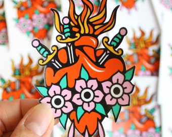 Sacred Heart Tattoo Vinyl Sticker Ash Price High Quality Mexican Milagros Good Luck Charm