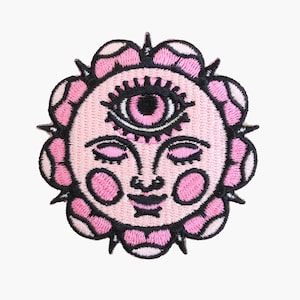 Frieden Blume Tattoo gestickt Patch Eisen annähen Asche Preis Pink Floral