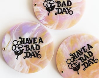 Have A Bad Day Marble Acrylic Retro Pocket Mirror Compact Hand