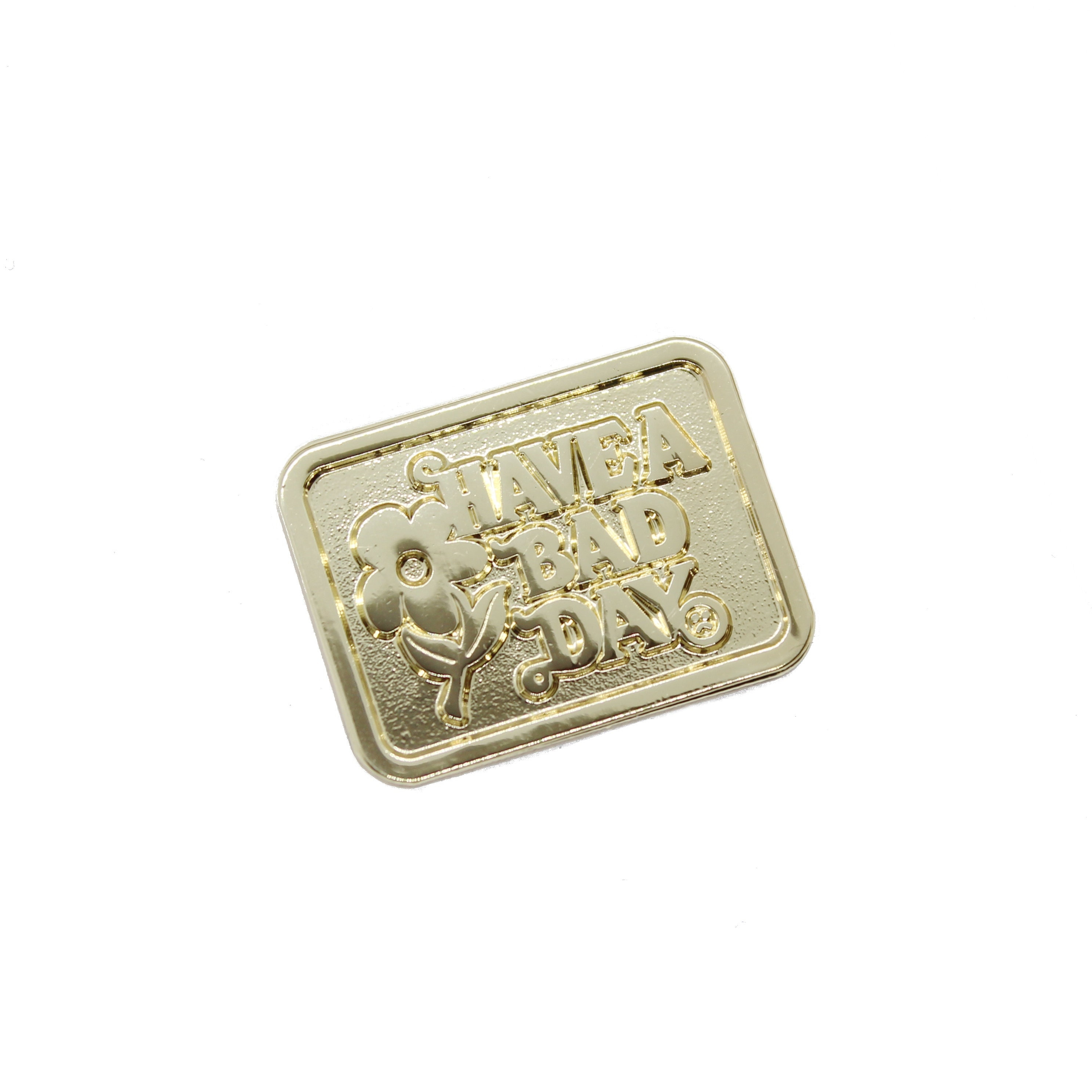 Have A Bad Day Gold Metal Pin Badge Recessed Retro Smiley Flower Lapel ...