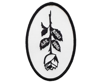 Roses Are Dead Embroidered Patch Iron On Patch Fabric Badge Black Rose Tattoo