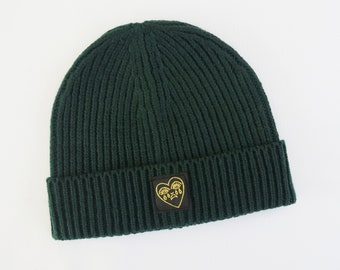 アパルトモン GOOD GRIEF PATCHED KNIT BEANIE Crying Heart Patch Ribbed Beanie Hat Knitted Wool Winter