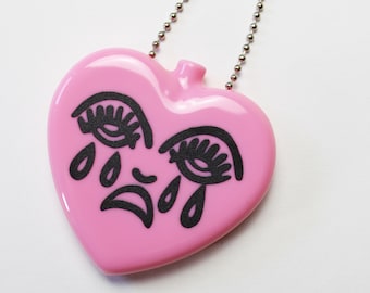 Gummi Squeeze Crying Crying Herz Form Retro Geldbörse Geldbeutel Geld Rosa