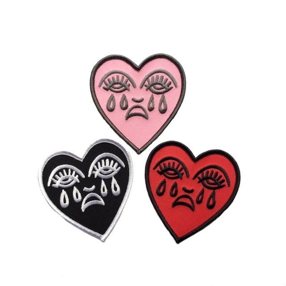 Red Heart Iron on or Sew on Patch 2 pcs