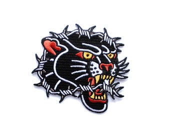 Barbed Wire Tattoo Black Panther Embroidered Iron on Patch Ash Price Sew On Badge Tattoo Design Art